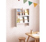 Estantería Gopi de madera maciza de pino acabado natural y blanco 50x60 cm