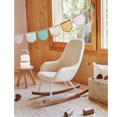 Mecedora infantil Joey de borreguito blanco