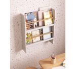 Estantería Gopi de madera maciza de pino acabado natural y blanco 50x60 cm