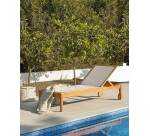 Bain de soleil Caterin - tissu - structure bois massif d'eucalyptus