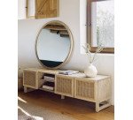 Espejo redondo Alum madera maciza mindi Ø 100 cm