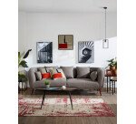 Table basse Kinsley en contreplaqué de noyer et structure en acier noir 102 x 56 cm