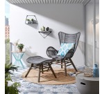 Étagère Teg prisme en acier avec finition noire 40 x 20 cm