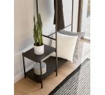 Penderie avec banc Galatia en mélaminé et métal laqué noir 100 x 150 cm