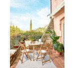 Mesa redonda Vilma de exterior de madera maciza de acacia Ø 90 cm