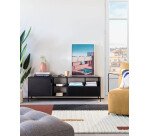 Meuble TV Shantay 1 porte et 1 tiroir en métal avec finition noire 150 x 50 cm