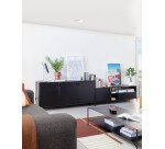 Aparador Shantay 3 puertas de acero con acabado pintado negro 160 x 72 cm