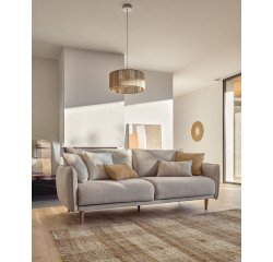 Sofá Carlota 3 plazas de chenilla beige 213 cm