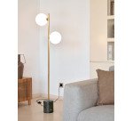 Lampadaire Lonela en marbre avec finition verte