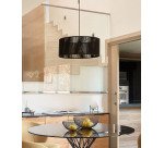 Abat-jour pour suspension Cantia en coton finition noire Ø 47 cm