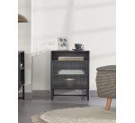 Mesita de noche Trixie acero con acabado negro 45 x 58 cm