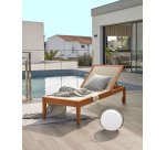 Bain de soleil Caterin - tissu - structure bois massif d'eucalyptus