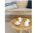 Table basse Glenda en bois massif de teck Ø 55 cm