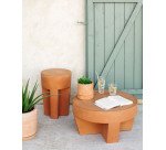 Table basse ronde Vilena en terre cuite de Ø 60 cm