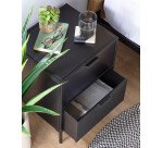 Table de chevet Shantay en acier finition noire 40 x 50 cm