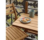 Table de balcon rabattable Amarilis - bois massif d'acacia L 40 x P 42 cm