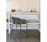 Taboeret Yanet - touw - verzinkte stalen structuur H 65 cm