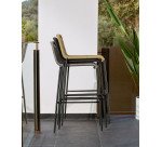 Tabouret Lambton corde et acier H.62 cm