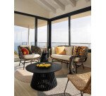 Table basse Jeanette en bois de Mindy noir Ø 80 cm