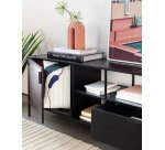 Meuble TV Shantay 1 porte et 1 tiroir en métal avec finition noire 150 x 50 cm
