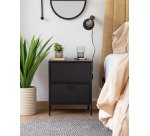 Table de chevet Shantay en acier finition noire 40 x 50 cm