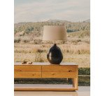 Lampe de table Foixa en métal avec finition noire