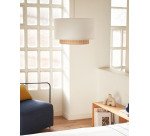Abat-jour pour suspension Erna en bambou finition naturelle et blanche Ø 40 cm