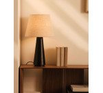 Lampe de table Torrent en métal peint noir et abat-jour en lin