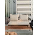 Canapé Salguer 2 places en corde verde et acier finition peinture marron 134 cm