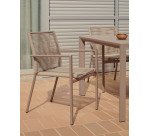 Silla de exterior Culip de cuerda y aluminio marrón