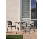 Table ronde de jardin Montjoi en acier finition grise Ø 70 cm