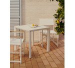 Table de jardin Culip en aluminium finition blanche 77 x 77 cm
