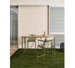 Table d'extérieur haute Salguer - bois acacia massif pied acier marron  L140 x P 70 cm