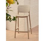 Taburete de exterior apilable Morella beige altura 65 cm