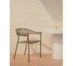 Futadera outdoor chair in green synthetic cord and green painted steel