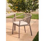 Chaise de jardin Xelida en aluminium et corde marron
