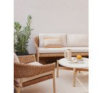Pola set, 2 seater sofa & 2 armchairs in solid eucalyptus and faux-rattan