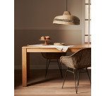 Abat-jour pour suspension Rupia fibres naturelles avec finition naturelle et noire Ø 55 cm