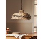 Abat-jour pour suspension Rupia fibres naturelles avec finition naturelle et noire Ø 55 cm