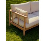 Canapé Sacova 2 places en bois d'eucalyptus massif 195 cm
