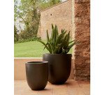 Cache-pot Aiguablava en ciment noir Ø 56 cm