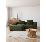 Sofa Blok 2-seater with left chaise longue green 240 cm