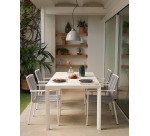 Table de jardin Culip en aluminium finition blanche 180 x 90 cm