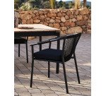 Chaise d'extérieur Xelida - corde et aluminium noire