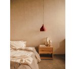 Mesita de noche Alguema en chapa de roble con acabado natural 40 x 50 cm