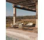 Mesa auxiliar de exterior Joncols de aluminio con acabado pintado verde Ø 60 cm