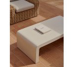 Table basse Aiguablava en ciment blanc 135 x 65 cm