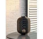 Lampe de table baladeuse Saranella en rotin synthétique