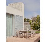 Silla de exterior Culip de cuerda y aluminio marrón