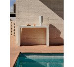 Consola Aiguablava de cemento blanco 120 x 80 cm